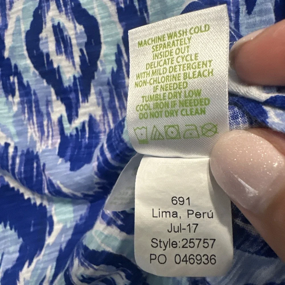 Lilly Pulitzer Kalissa Knit Tunic Top Size XL Blue Skipped a Beach Resort Preppy - Picture 10 of 10